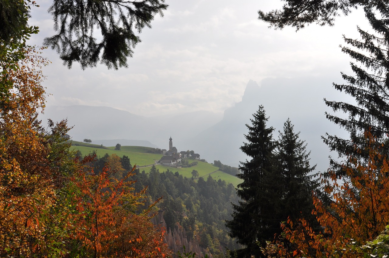 south tyrol view of a village landscape free photo