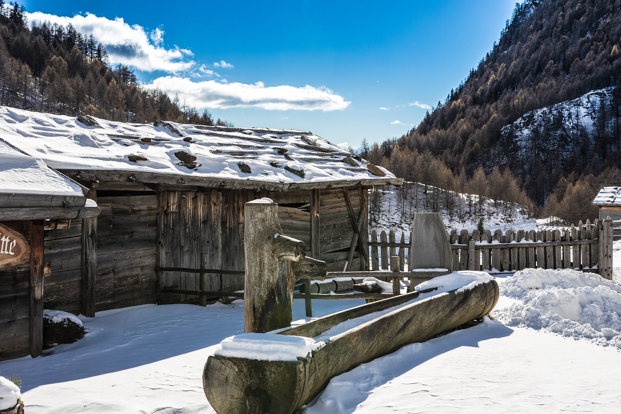 south tyrol almen village mountain hut free photo