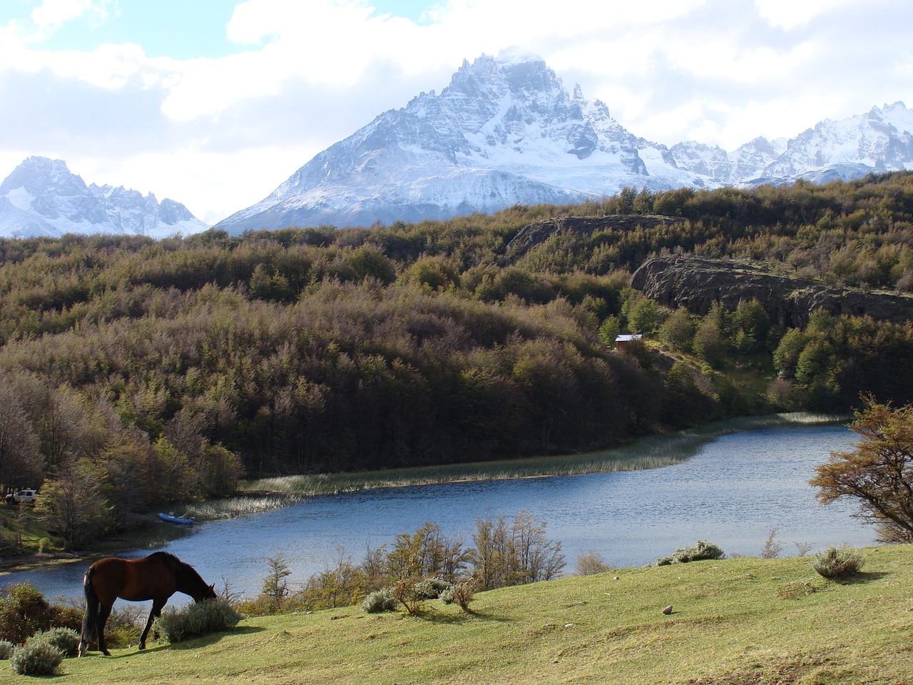 southern chile water mountains free photo