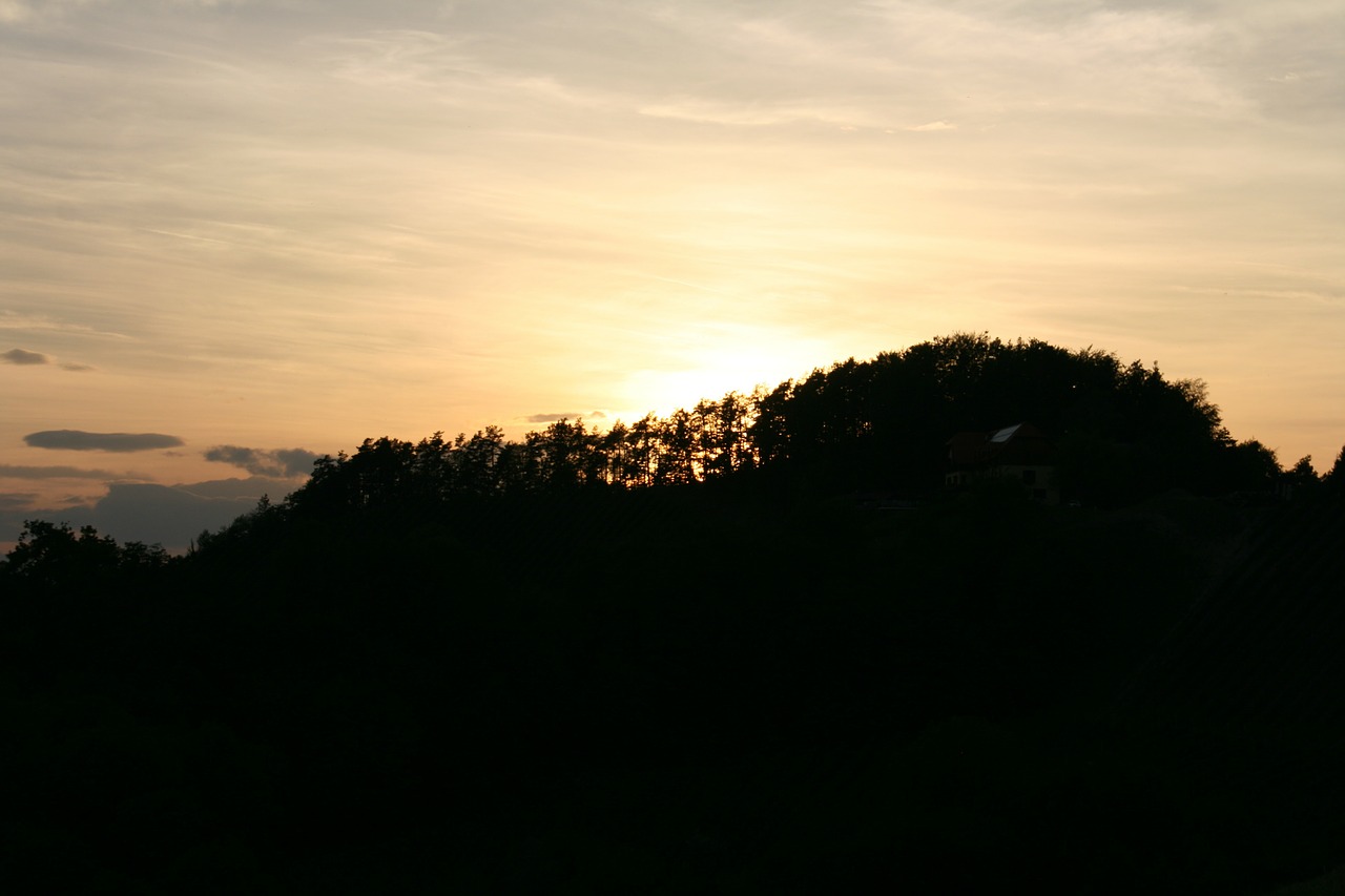 southern styria sunset vineyard free photo