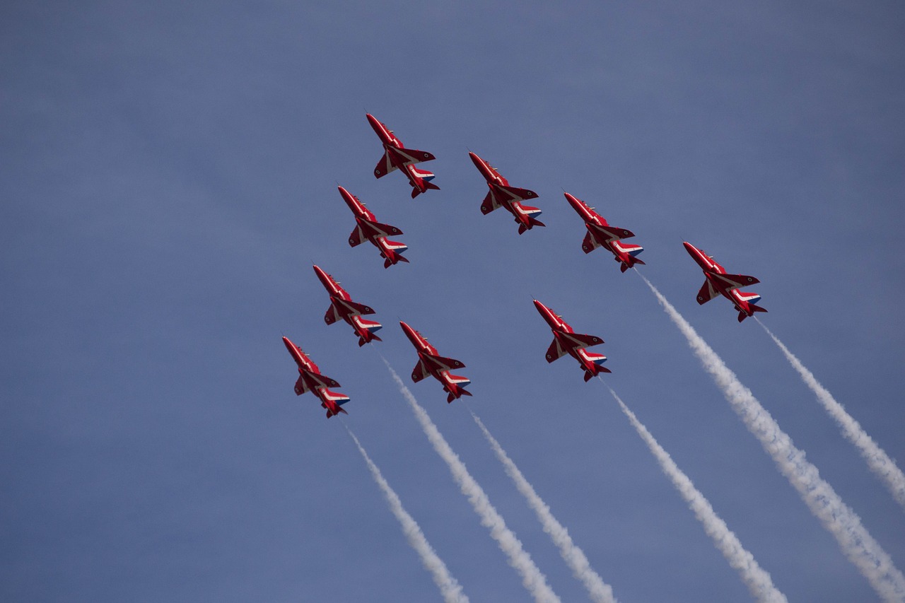 southport air show red arrows aircraft free photo