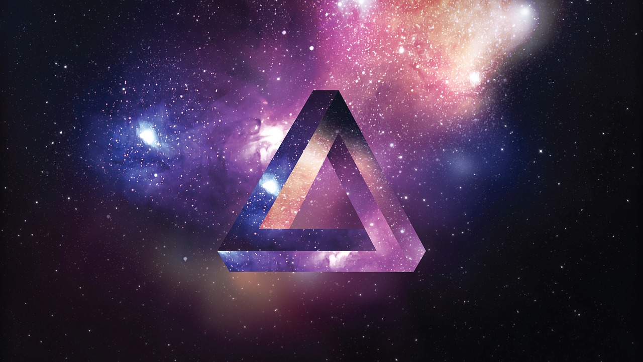 space triangle colorful free photo