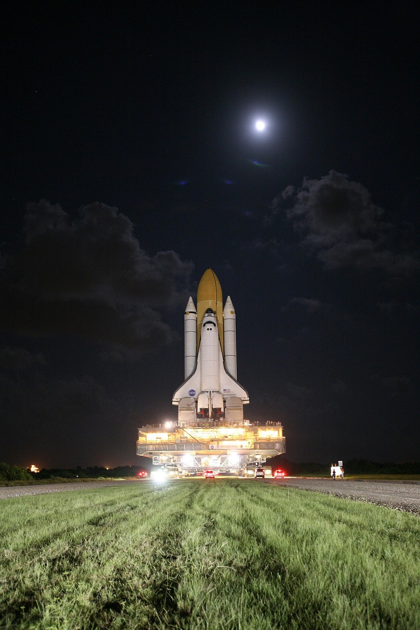 space shuttle rollout moon free photo