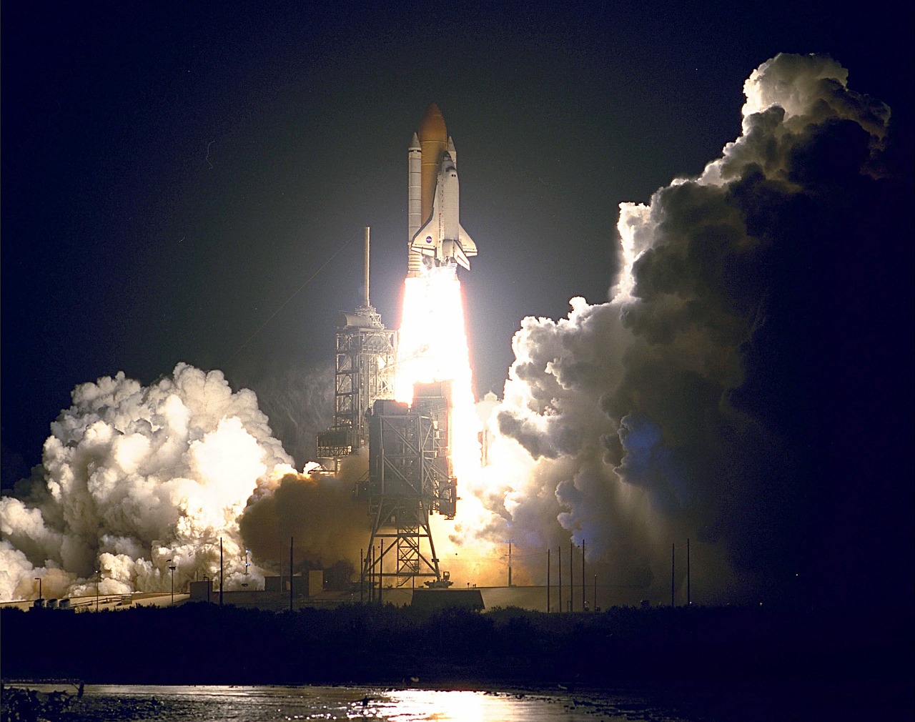 space shuttle endeavour launch liftoff night free photo