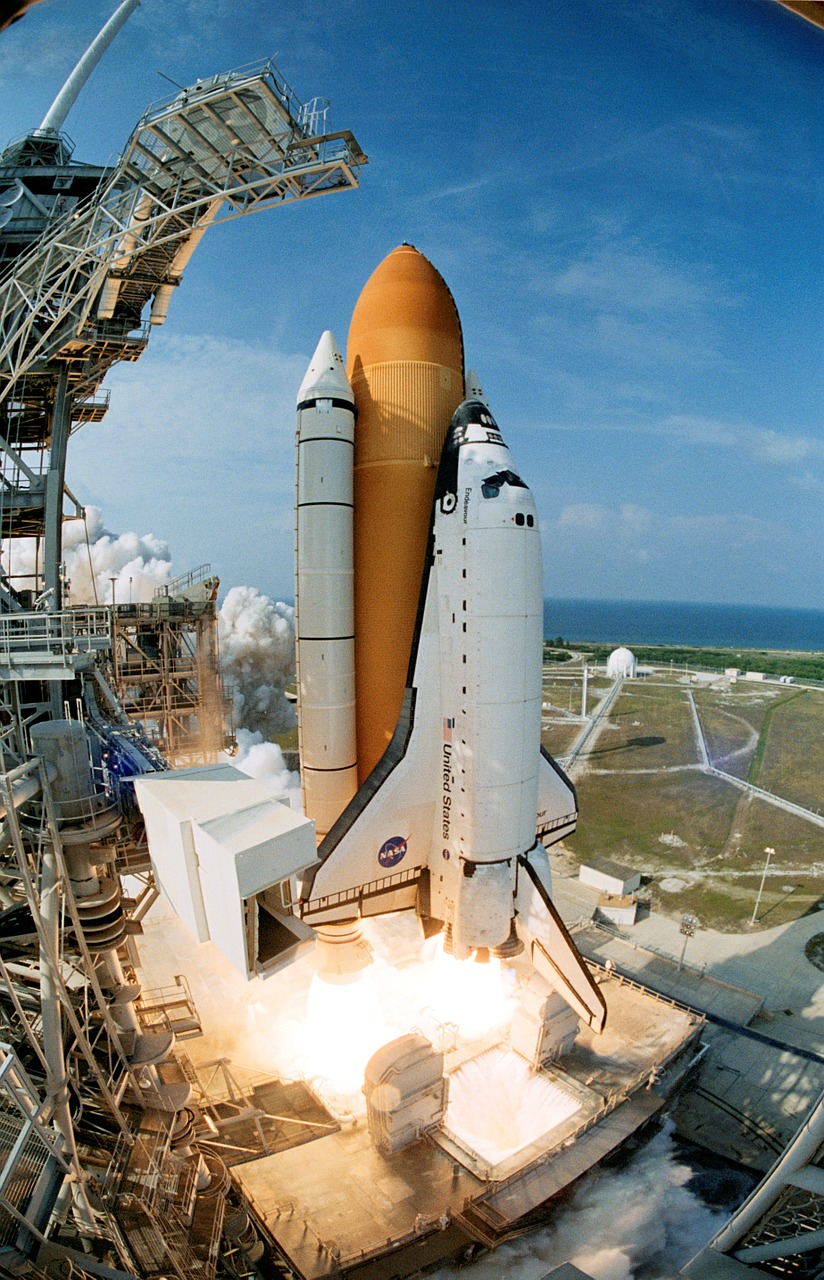 space shuttle launch endeavour kennedy space center free photo