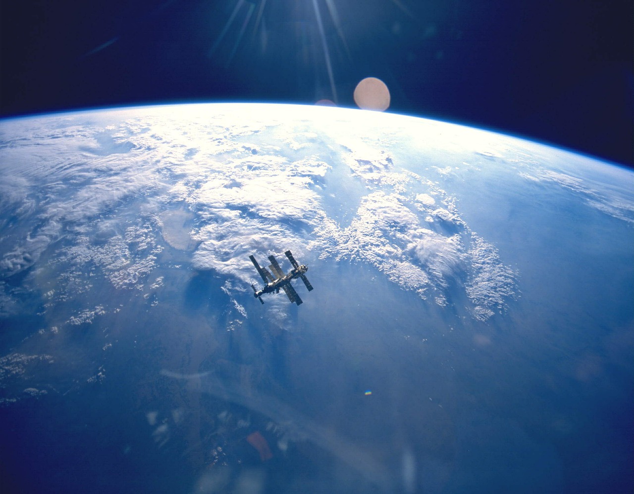 space station russian mir free photo