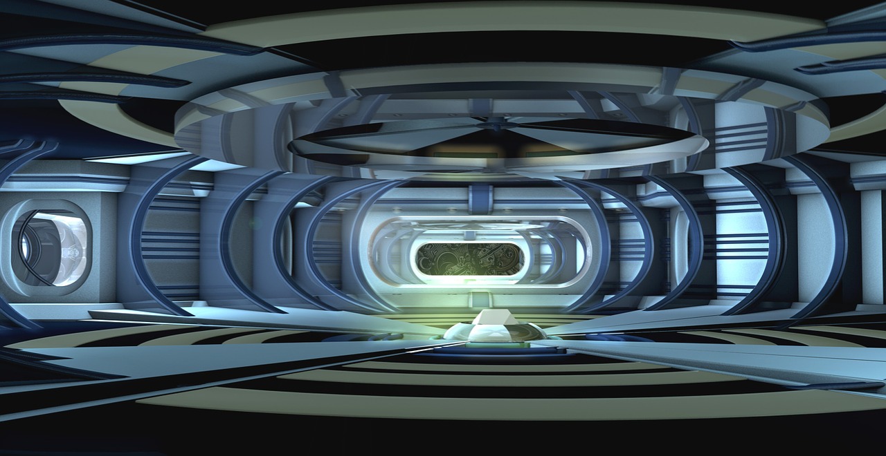 spaceship interior stage design free photo