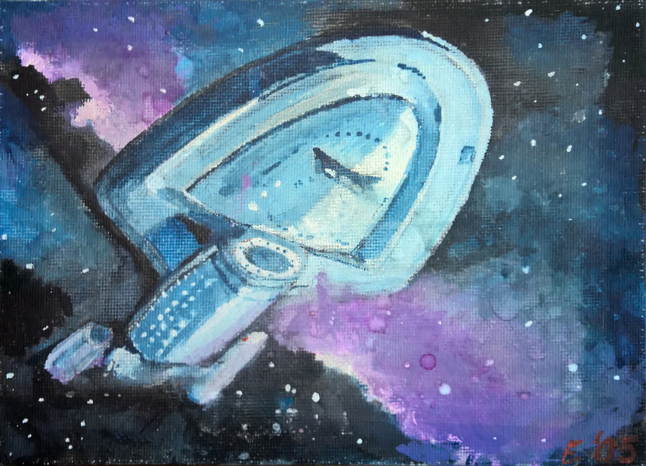 spaceship voyager acrylic on canvas enterprise free photo