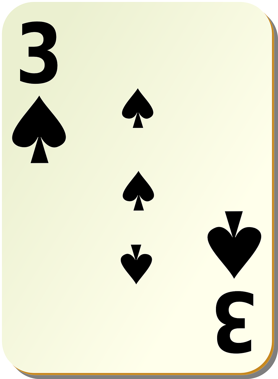 spades,three,3,playing cards,spade,card,games,game,recreation,free vector graphics,free pictures, free photos, free images, royalty free, free illustrations, public domain