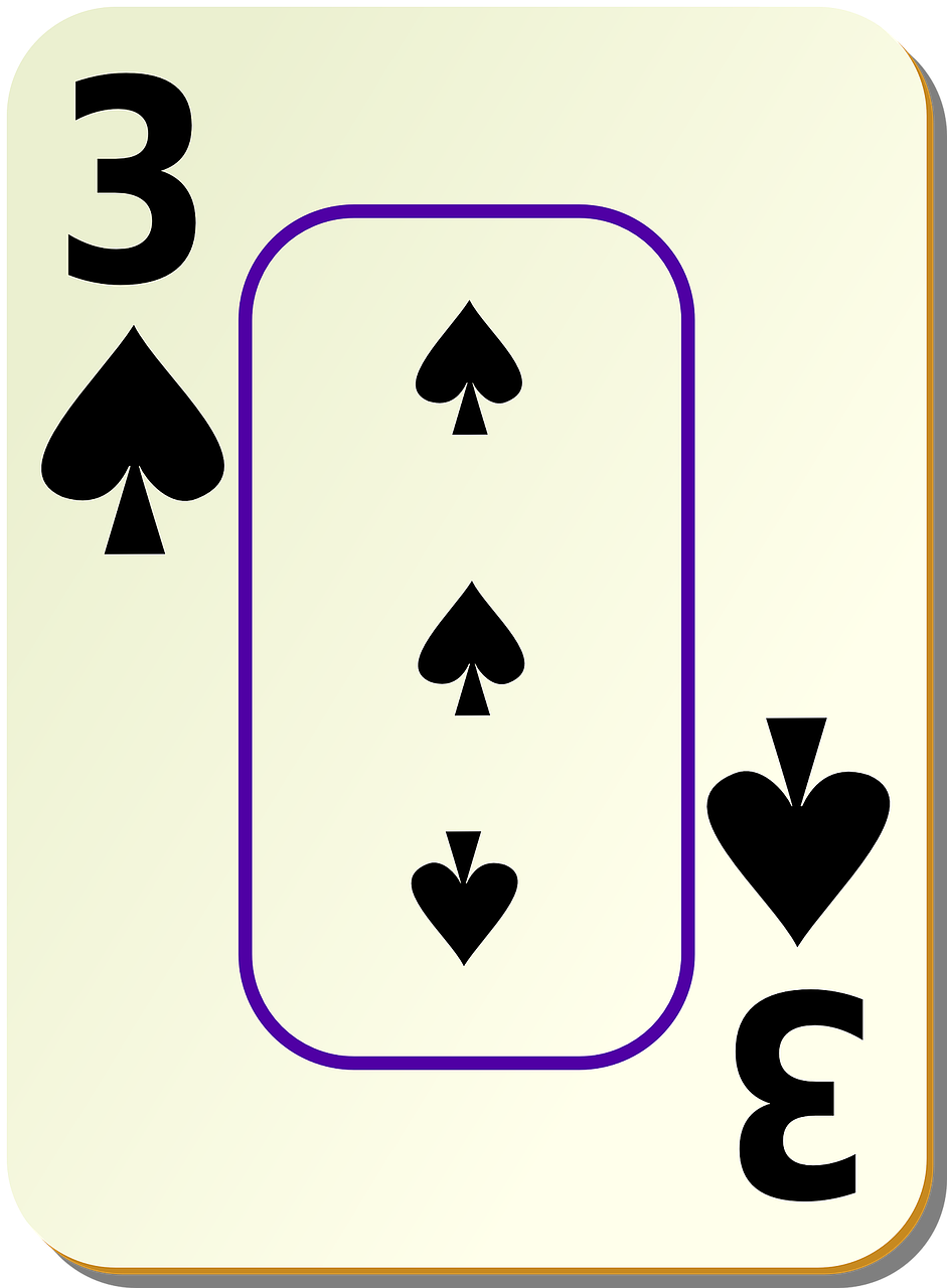 spades three 3 free photo