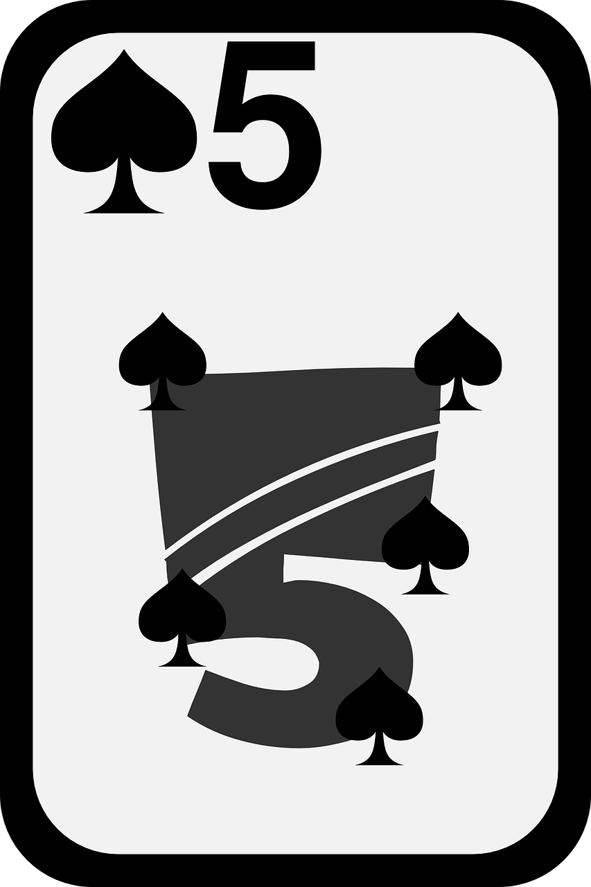 spades card five free photo