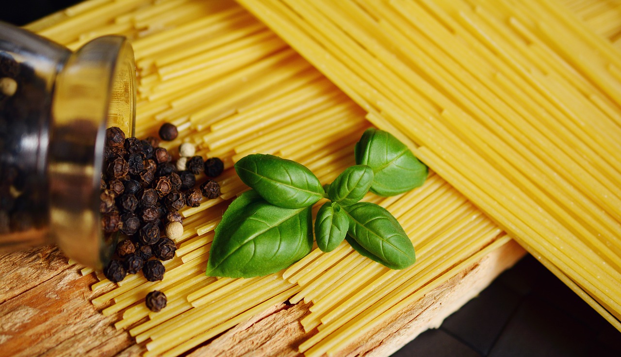 spaghetti basil noodles free photo