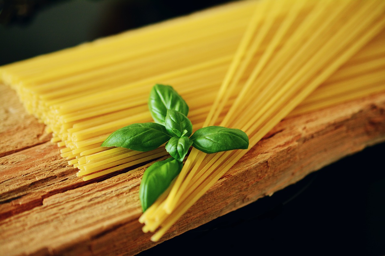 spaghetti basil noodles free photo