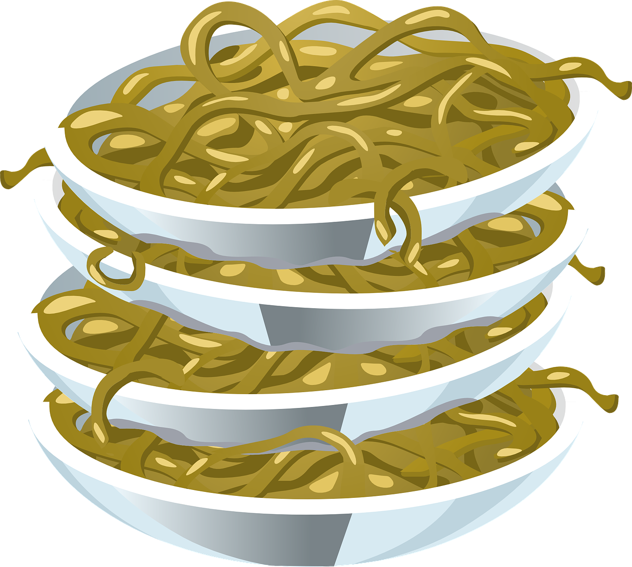 spaghetti plates stacked free photo