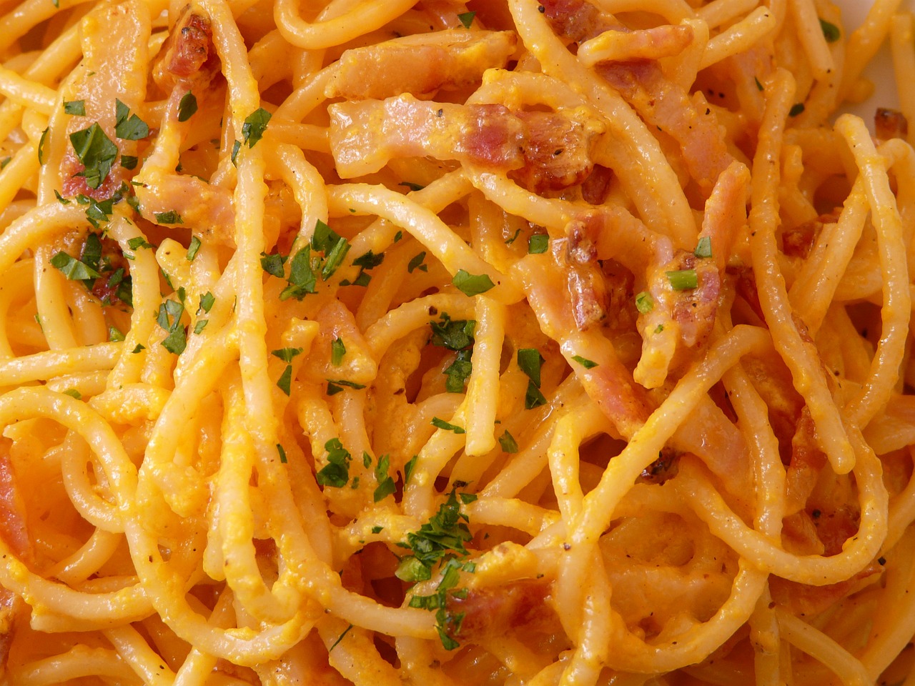 spaghetti spaghetti carbonara cabonara free photo