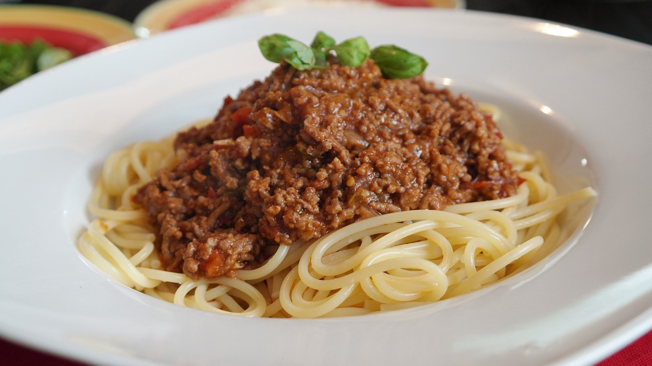 spaghetti bolognese parmesan free photo