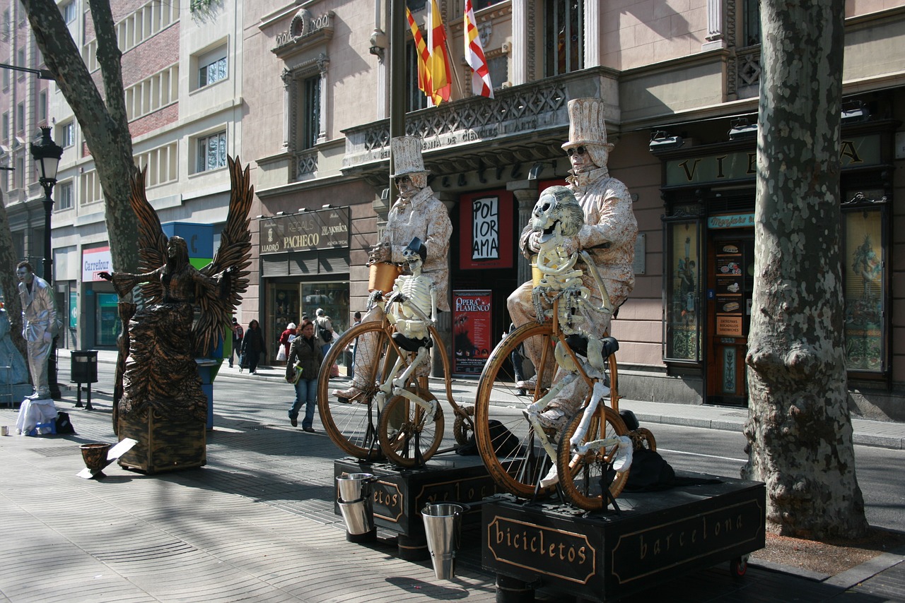 spain barcelona street attractions free photo