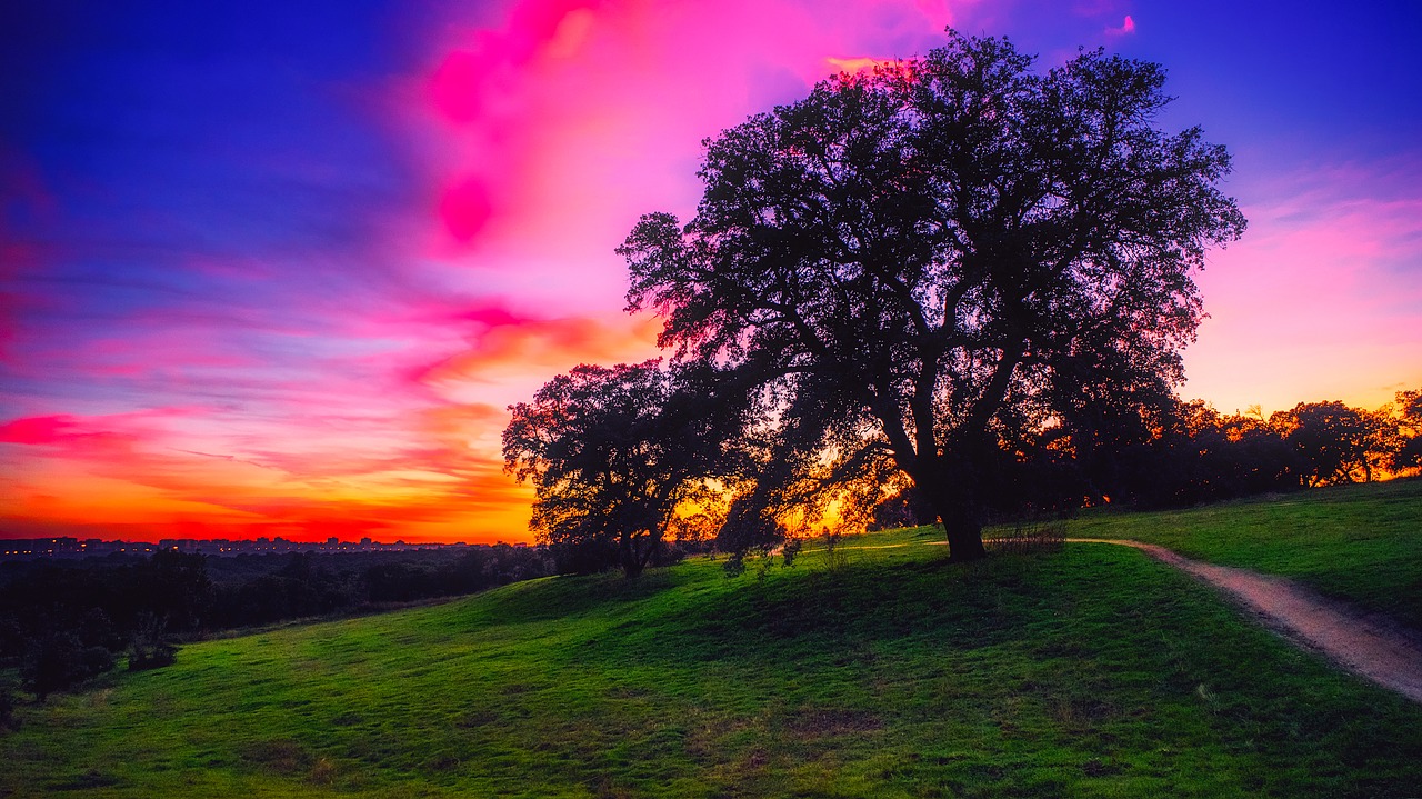 spain sunset colorful free photo