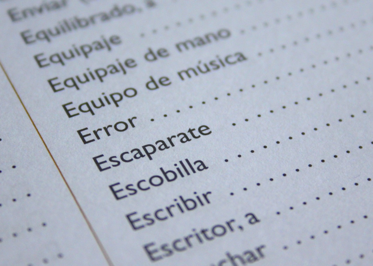 spanish language error free photo