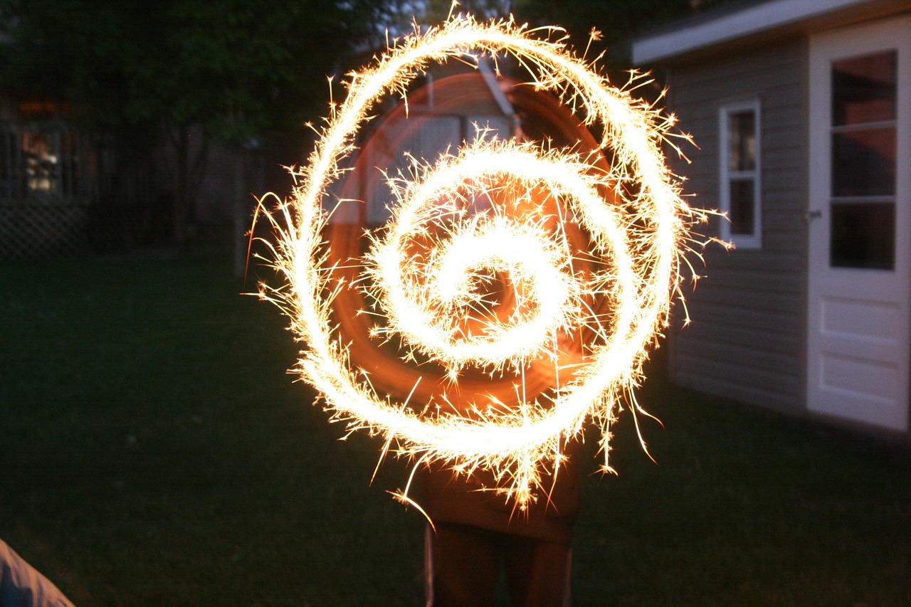 sparkler night fireworks free photo