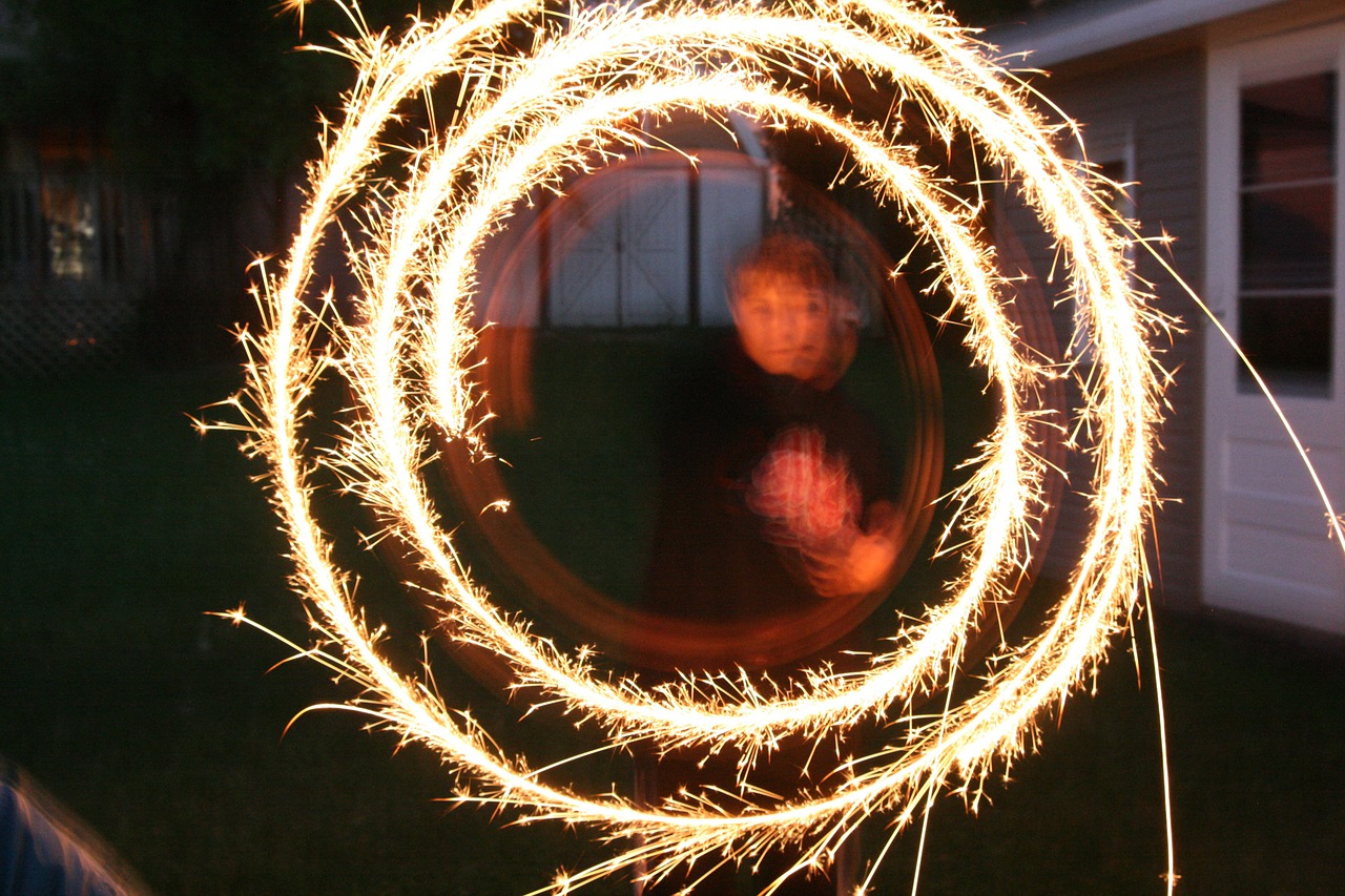 sparkler night fireworks free photo