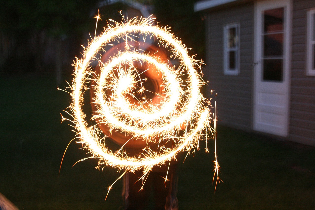 sparkler night fireworks free photo