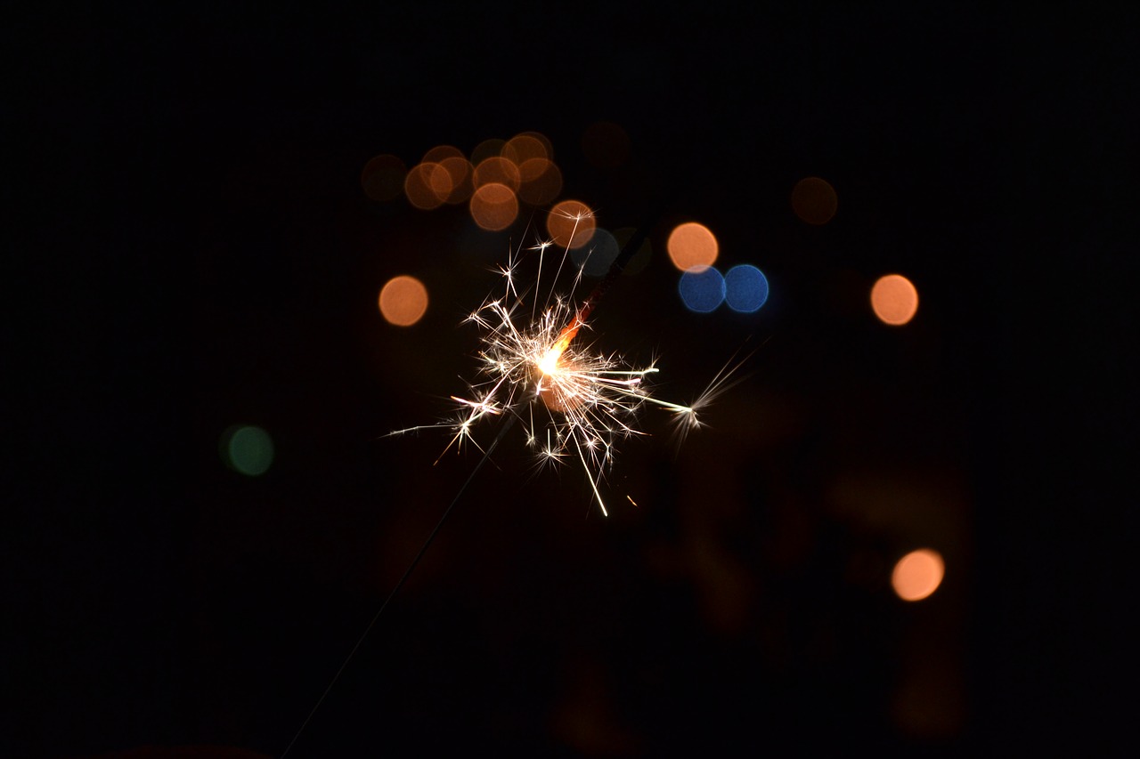 sparkler spark holiday free photo