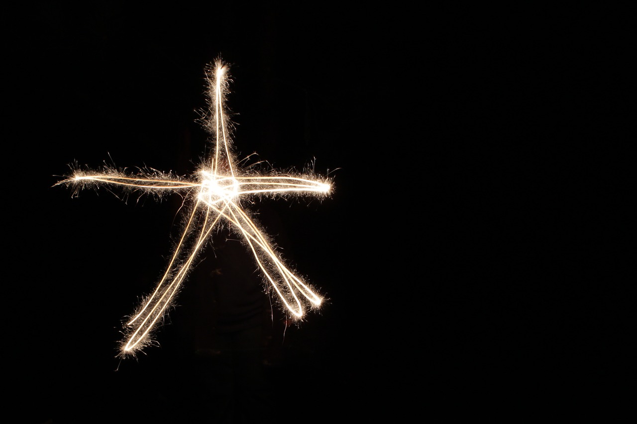 sparkler light art star free photo