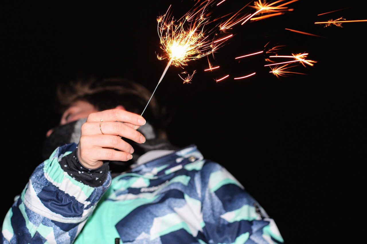 sparkler new year's eve birthday free photo