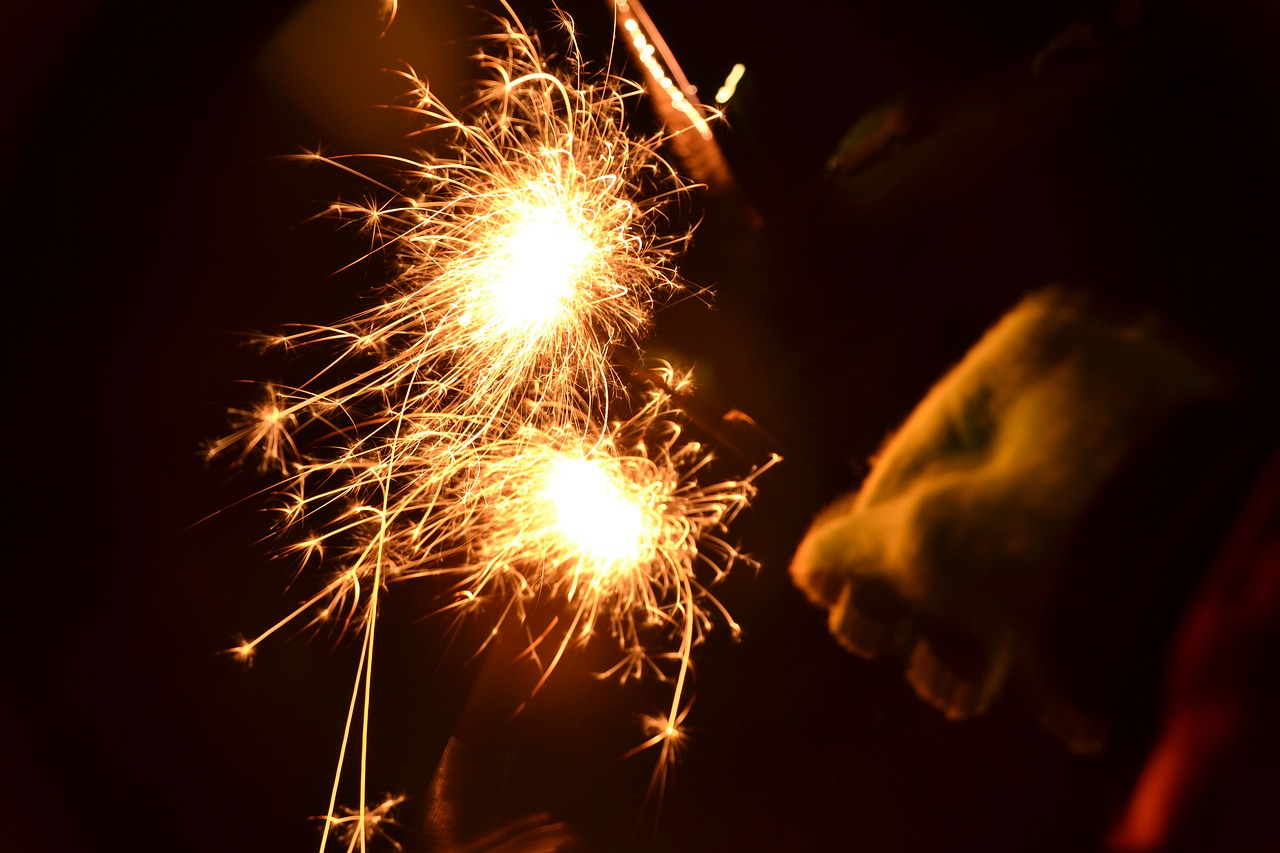 sparkler light new year's eve free photo