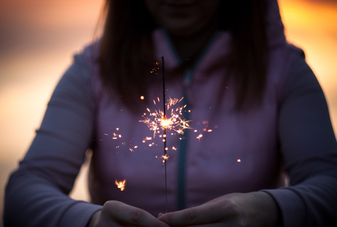 sparkler lights fire free photo