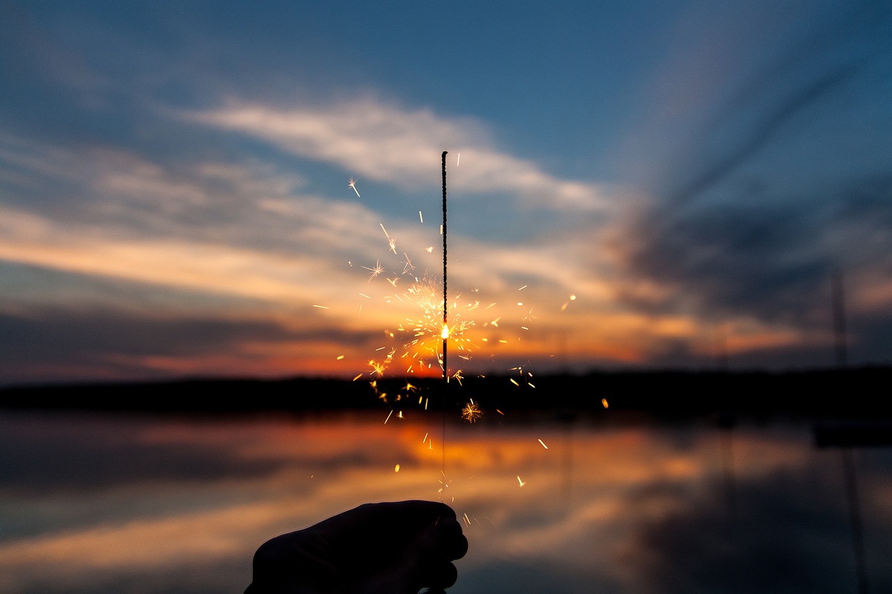 sparkler lights fire free photo