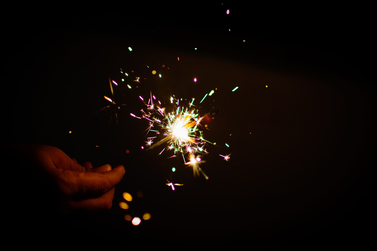 sparkler fireworks colors free photo