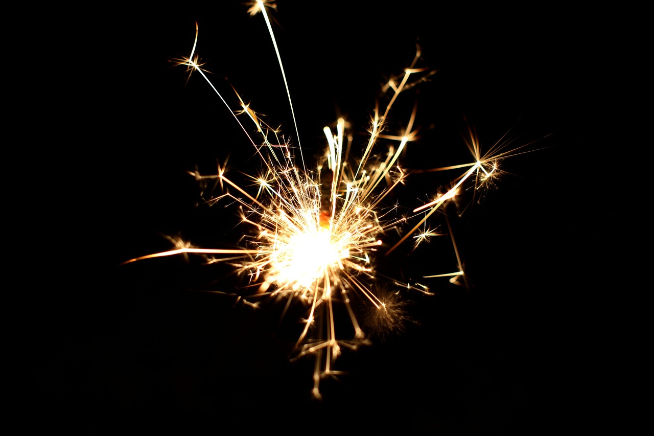 sparkler spark fireworks free photo