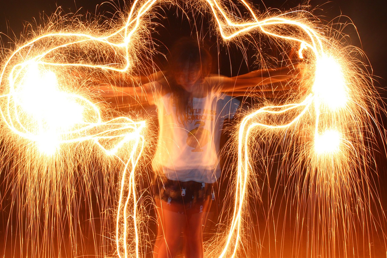 sparkler light night free photo