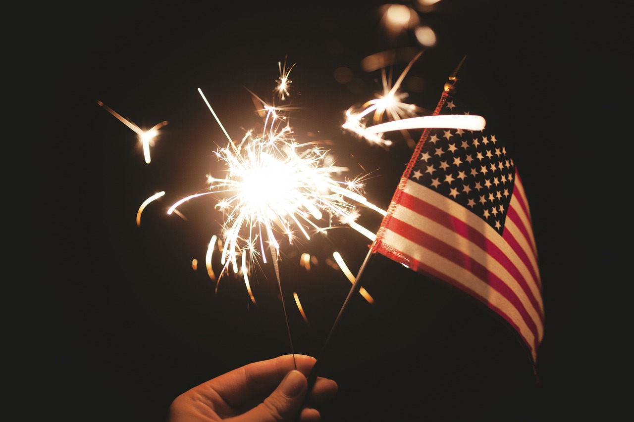 sparkler usa american free photo