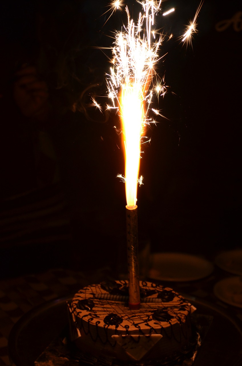 sparkles cake candle free photo