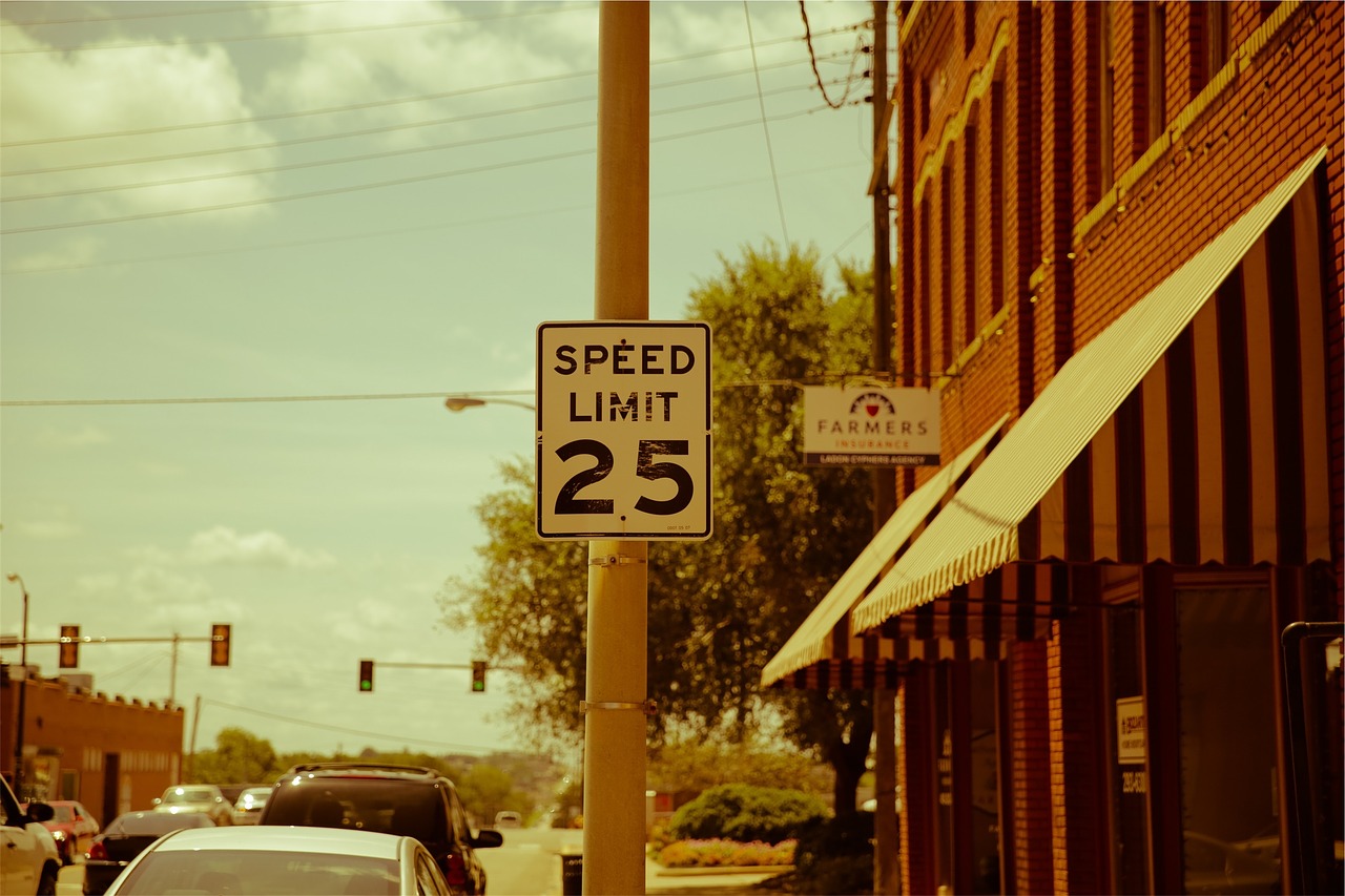 speed limit street traffic lights free photo