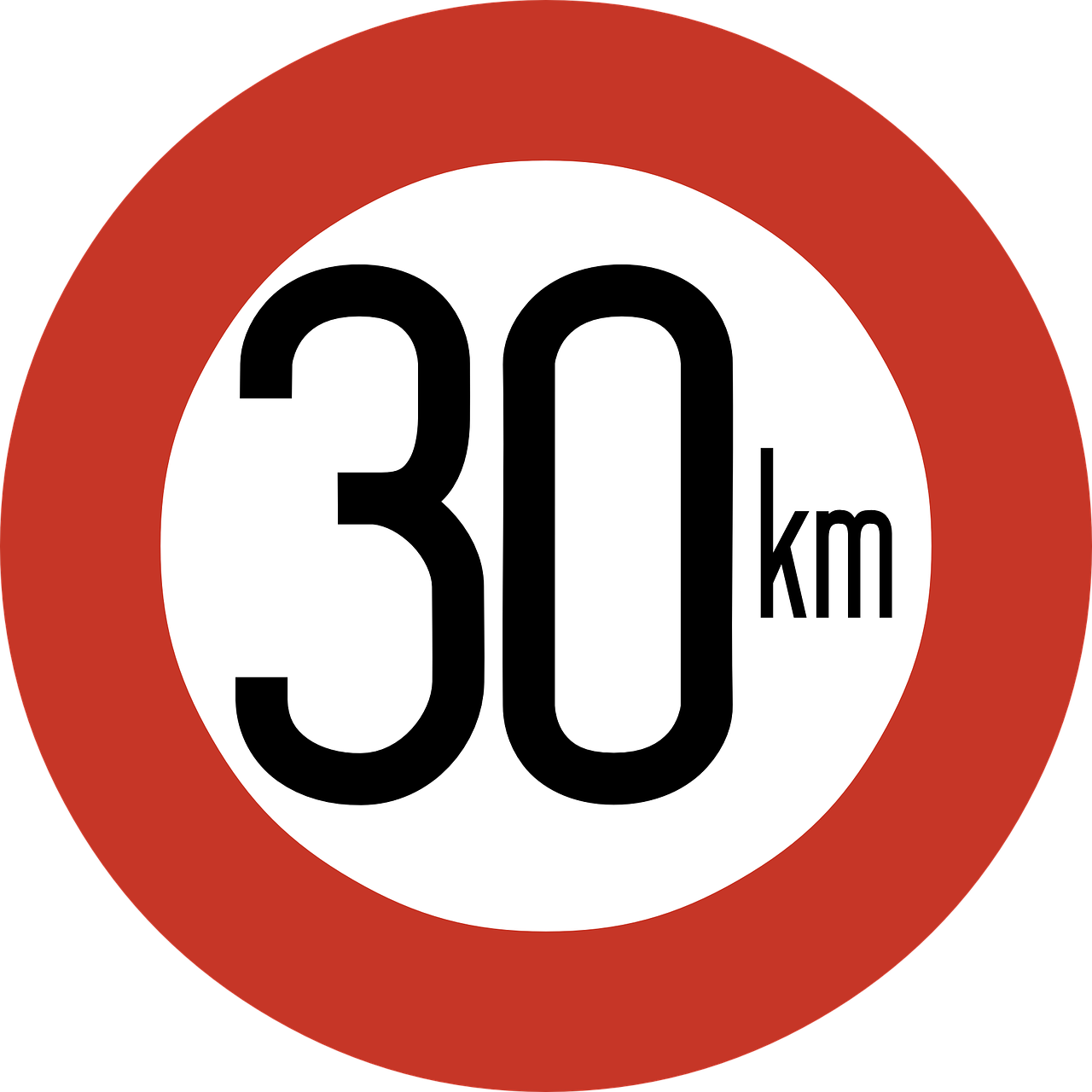 speed limit sign 30 km free photo