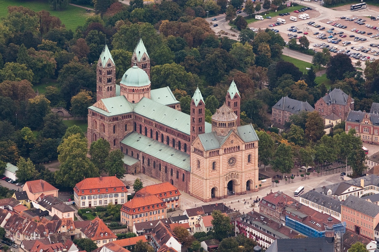 speyer cathedral aerial view free photo