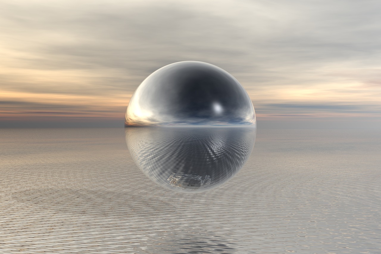 sphere reflection sea free photo