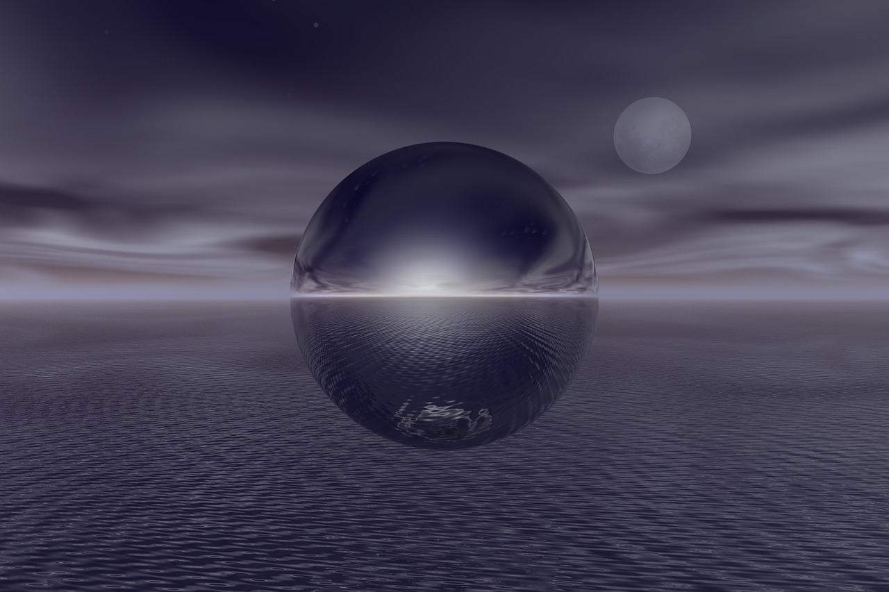 sphere reflection sea free photo