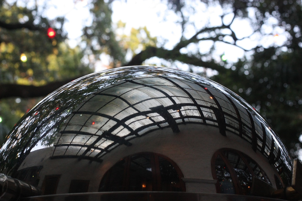 sphere mirror garden free photo