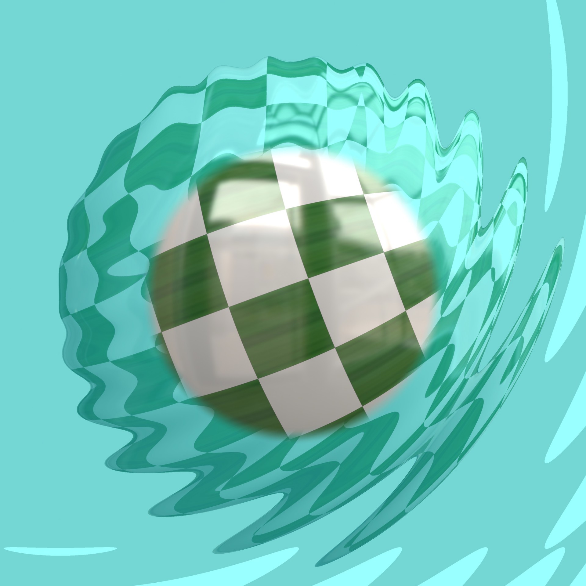 green checkerboard sphere free photo