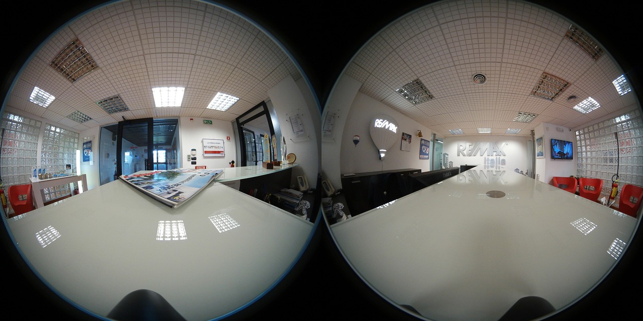 spherical 360 degree photo office desk free photo