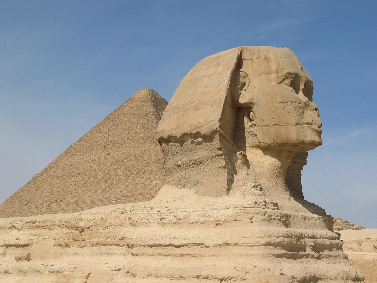 sphinx pyramids historic free photo