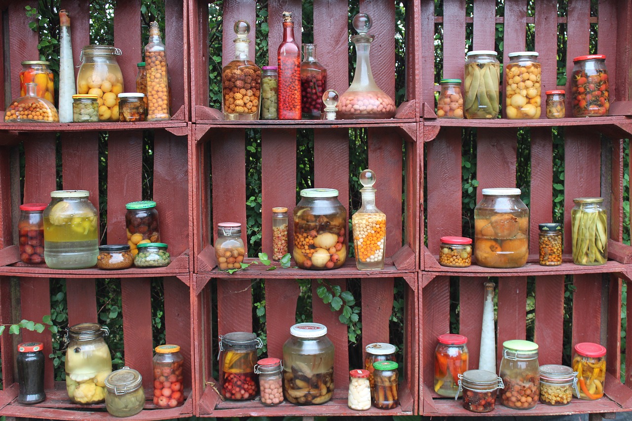spices jars cupboard free photo