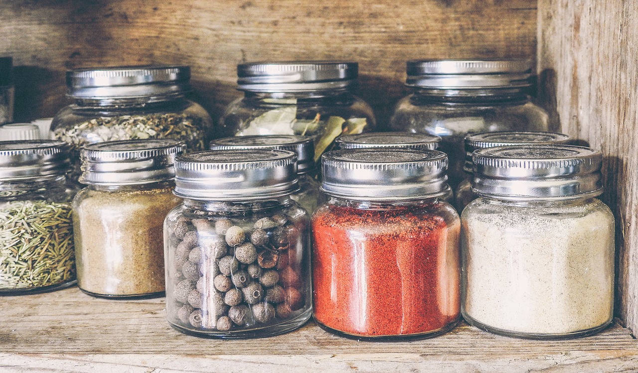 spices shelf jar free photo