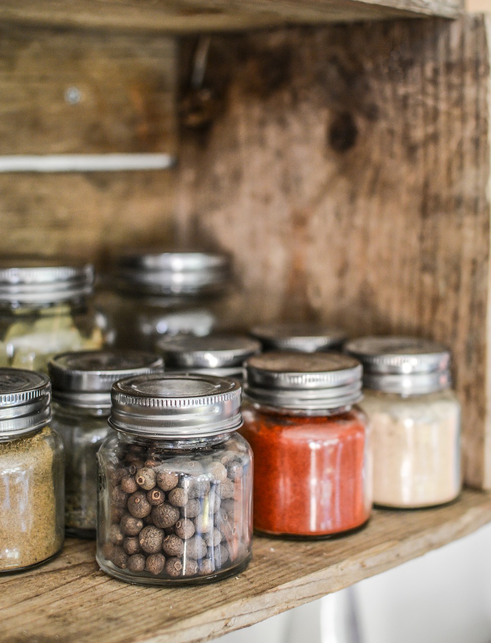 spices shelf jar free photo