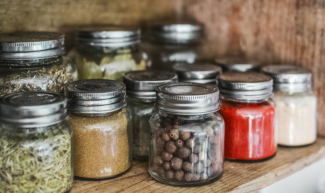 spices shelf jar free photo